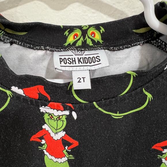 Posh Kiddos The Grinch Long Sleeve Biker Shirt Size 2T - Picture 2 of 3